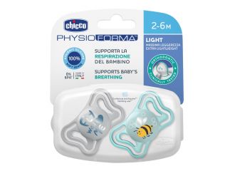 Chicco succhietto light azzurro silicone 2-6m 2 pezzi