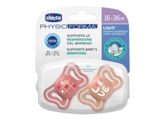 Chicco succhietto light rosa silicone 16-36m 2 pezzi