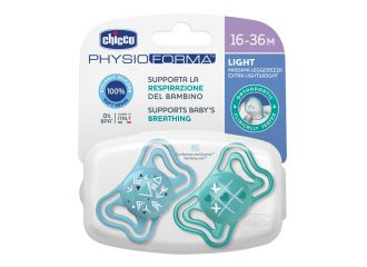 Chicco succhietto light azzurro silicone 16-36m 2 pezzi