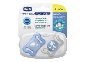 Chicco succhietto micro azzurro silicone 0-2m 2 pezzi