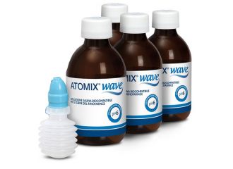 Atomix wave dispositivo per igiene rinofaringea atomix soluzione salina 4 flaconi da 250 ml