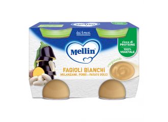 Mellin omogeneizzato fagioli bianchi e melanzane 2 pezzi da 130 g