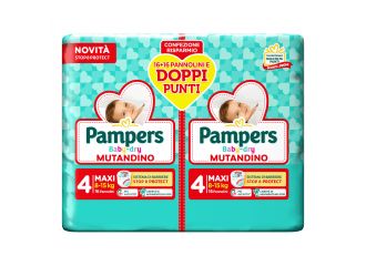Pampers baby dry pannolino mutandina maxi duo downcount 32 pezzi