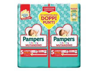 Pampers baby dry pannolino mutandina junior duo downcount 28 pezzi