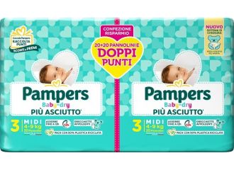 Pampers baby dry pannolino duo downcount midi 40 pezzi