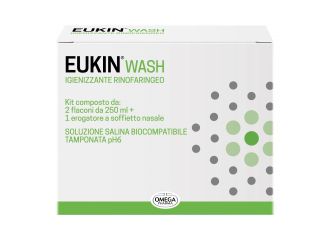 Eukin wash igienizzante rinofaringeo kit 2 flaconi da 250 ml + erogatore a soffietto nasale
