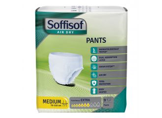 Pannolone per incontinenza soffisof air dry pants extra medium 9 pezzi