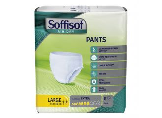 Pannolone per incontinenza soffisof air dry pants extra large 8 pezzi