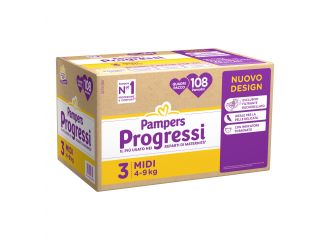 Pampers quadri progressi midi 108 pezzi