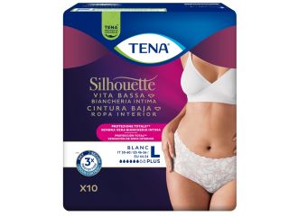 Pannolone a mutandina assorbente tena silhouette plus white large 10 pezzi