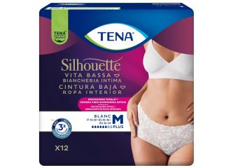 Pannolone a mutandina assorbente tena silhouette plus white medium 12 pezzi