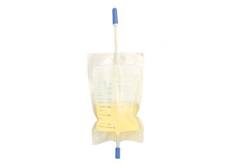 Sacca raccolta urina da gamba da 750 ml con 2 lacci con valvola antireflusso e rubinetto di scarico push pull tubo 10 cm 10 pezzi