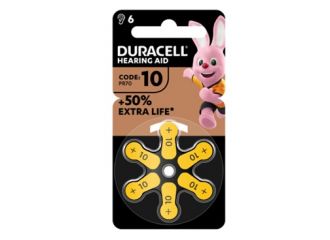 Duracell easy tab 10 giallo batteria per apparecchio acustico 6 pezzi