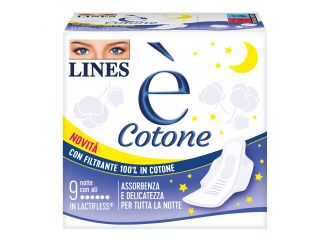 Lines e' cotone ali assorbente esterno notte 9 pezzi