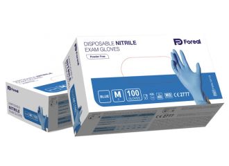 Guanto nitrile blu foreal senza polvere m 100 pezzi