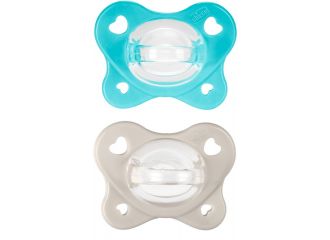 Chicco dual soft succhietto azzurro 6-16 mesi 2 pezzi