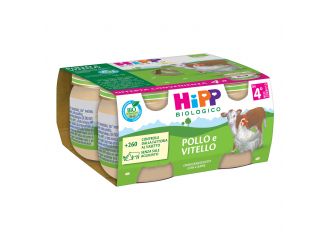 Hipp bio omogeneizzato pollo e vitello 4 pezzi da 80 g