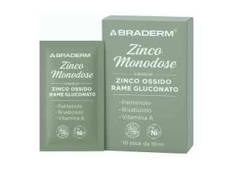 Zinco monodose 10 stick da 10 ml braderm