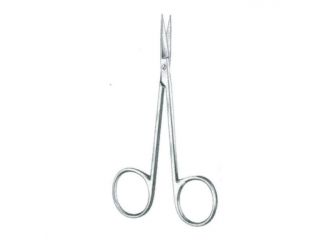 Forbice iris retta in acciaio per chirurgia 11,5cm monouso