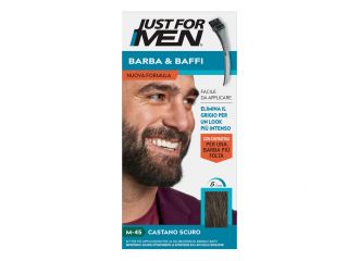 Just for men barba&baffi nuova formula con cheratina m45 kit castano scuro base colore 14 g + attivatore colore 14 g