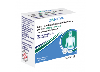 Acido acetilsalicilico e vitamina c zentiva 400 mg + 240 mg compresse effervescenti